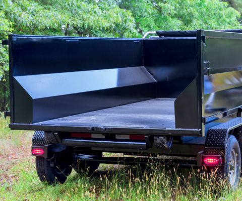 Black dump trailer