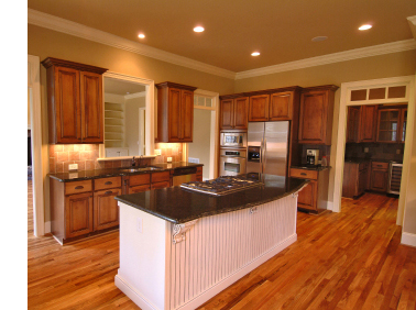 Kitchen with wood floor